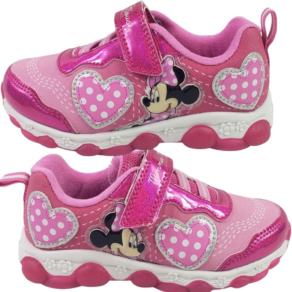 Disney Girls' Minnie Mouse Shoes LED Light Up Shoes Pink‎ Size 8 (16 Cent) New